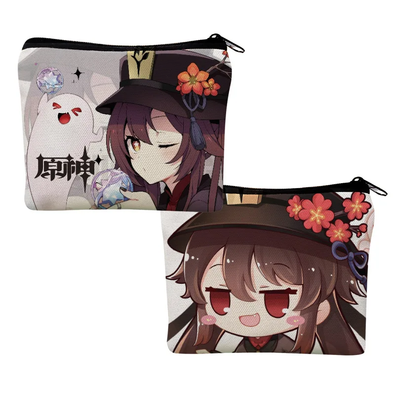 

Game Genshin Impact Coin Wallet Cosplay Hutao Xiao Zhongli Purse Canvas Penny Purse Coin Bag Storage Bag Anime Cosplay Gifts