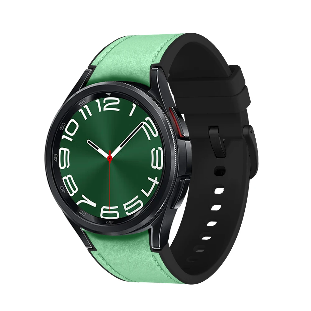 Premium Leather and Silicone Strap with Leather Grain Finish