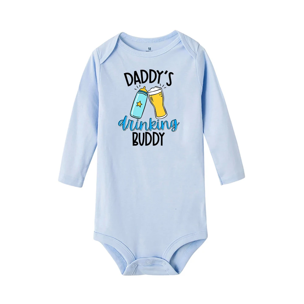 

Baby Girl Boy Clothes Daddy's Drinking Buddy Baby Long Sleeve Romper Fashion Casual Summer Bodysuit Infant Clothes