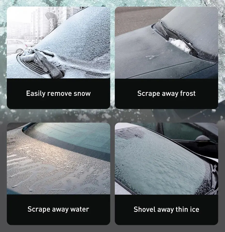 Windshield Shovel Car Ice Scraper Windshield Snow Removal Shovel Ice Breaker Snow Remover Cleaning Glass Brush TPU Winter Brush Shovel Tool