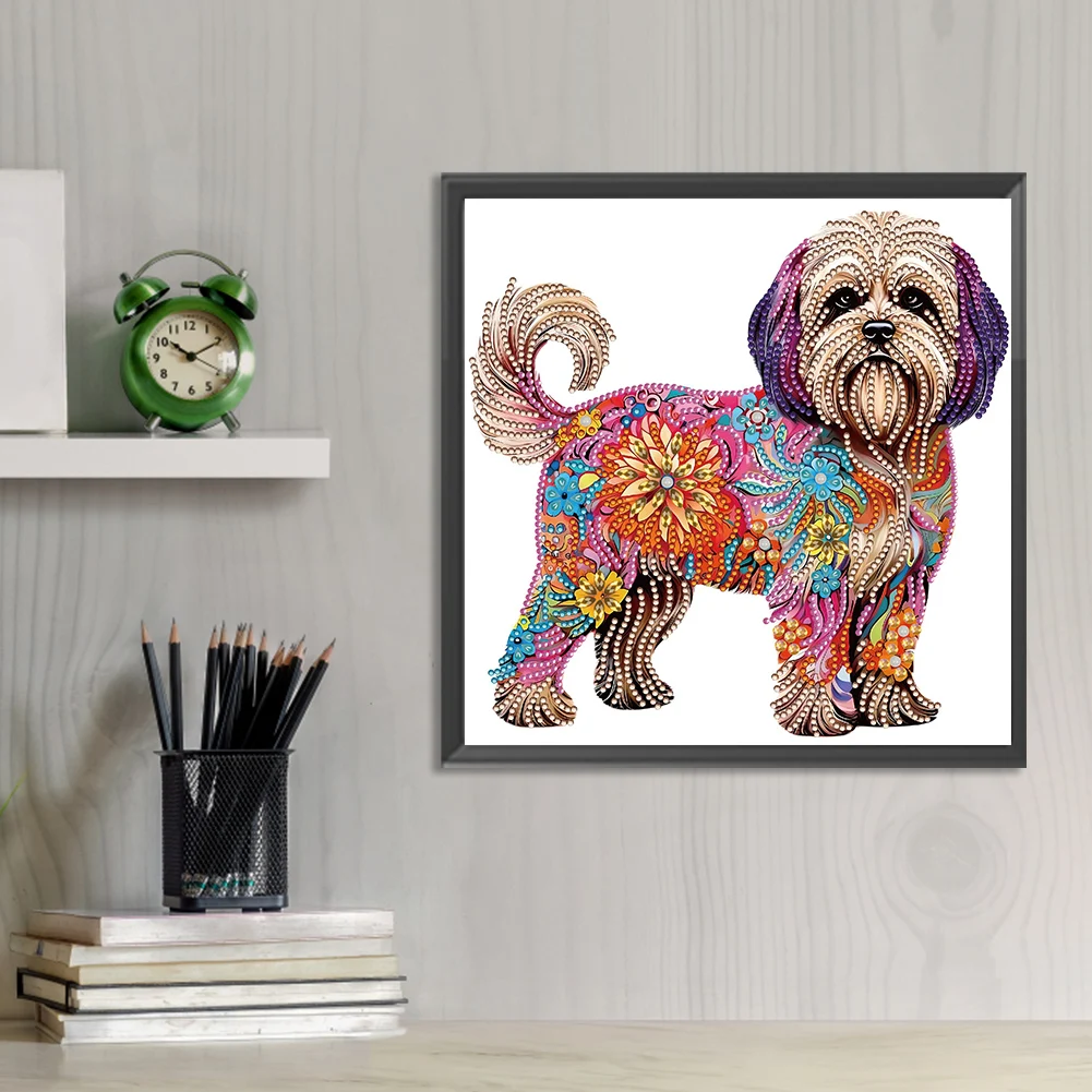 30*30CM 5D DIY Partial Special Shaped Drill Diamond Painting Color Dog Kit Home Decoration Art Craft Mosaic Painting