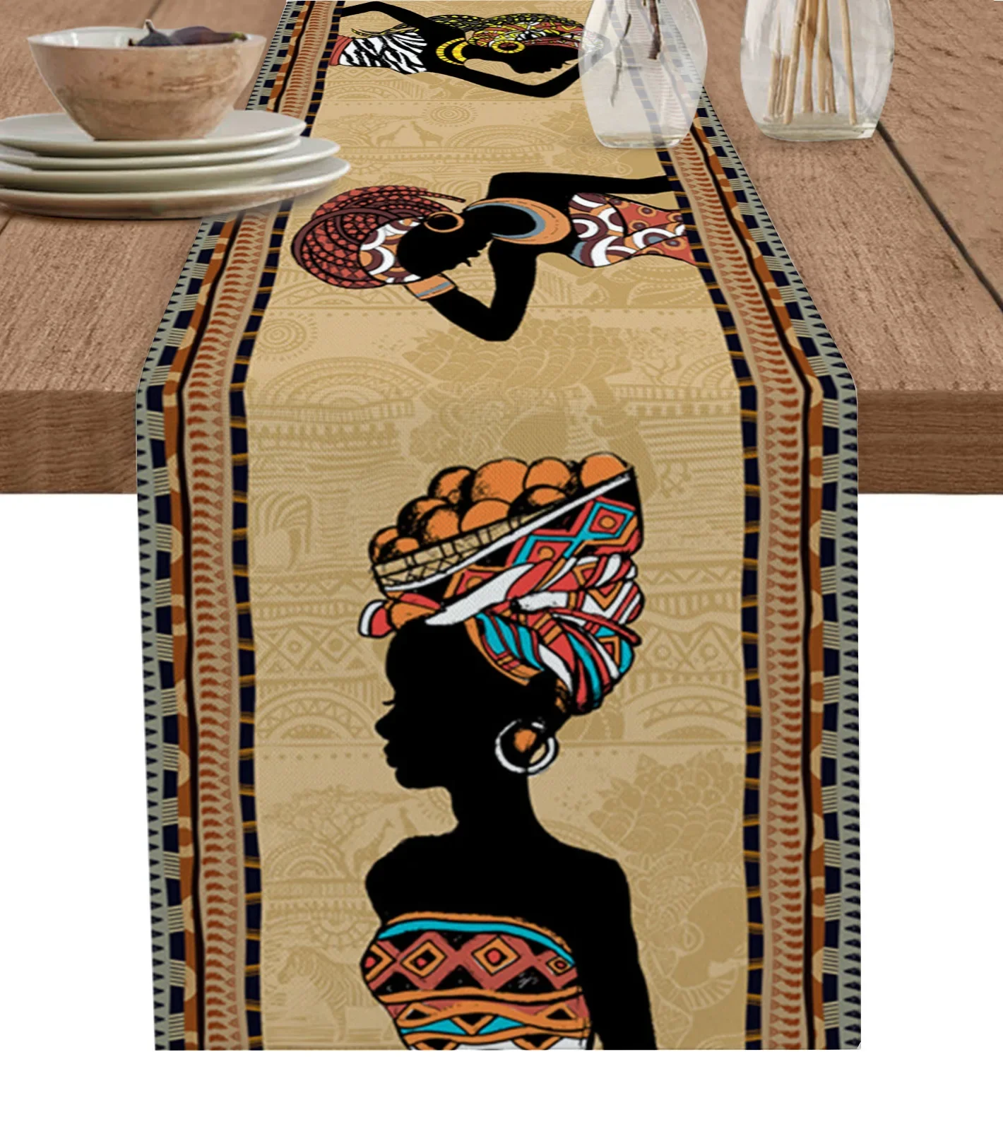 

Этнический стиль, Африканский женский черный народный костюм, украшение для стола, домашний декор, украшение для обеденного стола, декор для стола