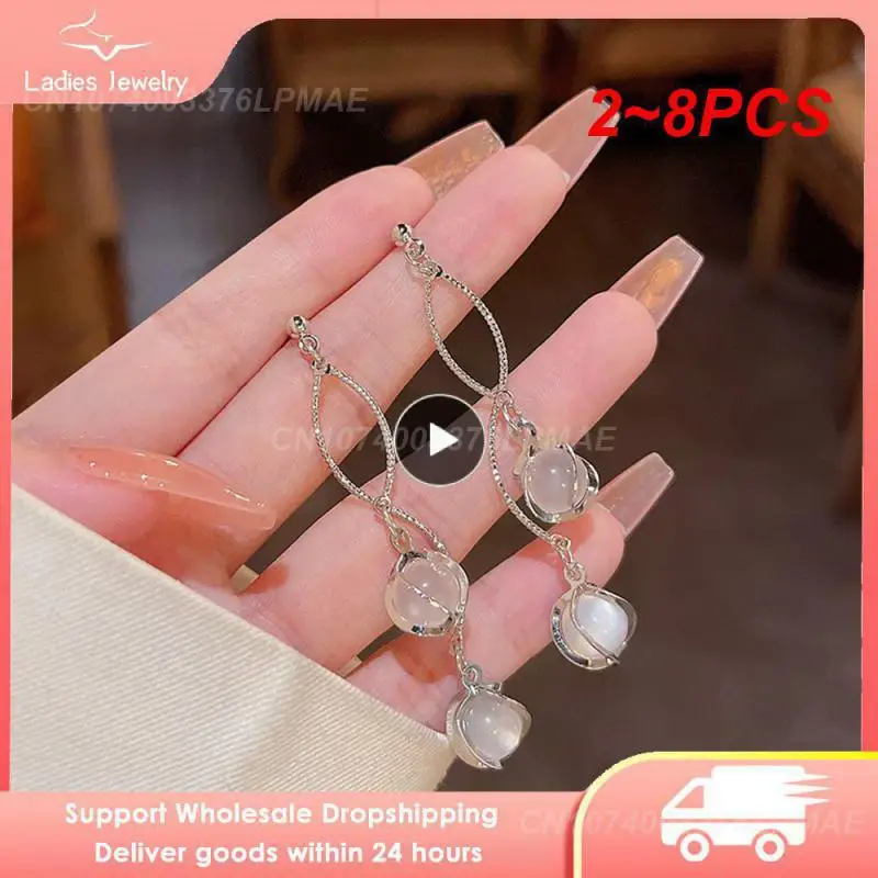 

2~8PCS Earrings Fresh And Sweet High Sense Earrings Gift Jewelry Decoration Long Style Drop Earrings Durable And Durable