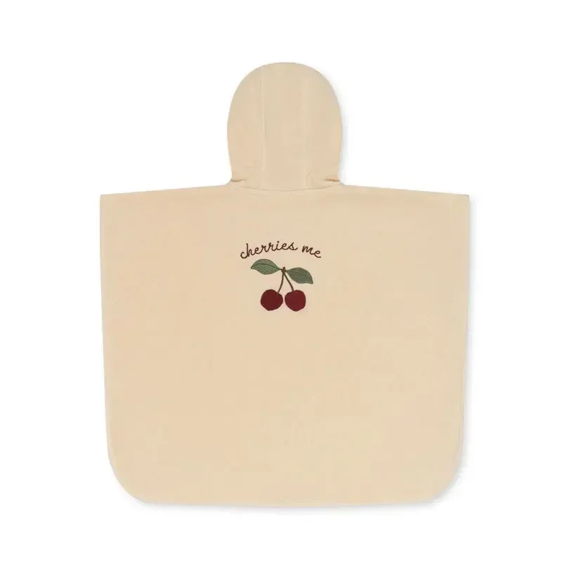 Konges Slojd Baby Boys Flannel Bathrobe Towel Kids Soft Bath Robe Nightgown Girls Cherry Lemon Cotton Hooded Bath Towel Pyjamas 3