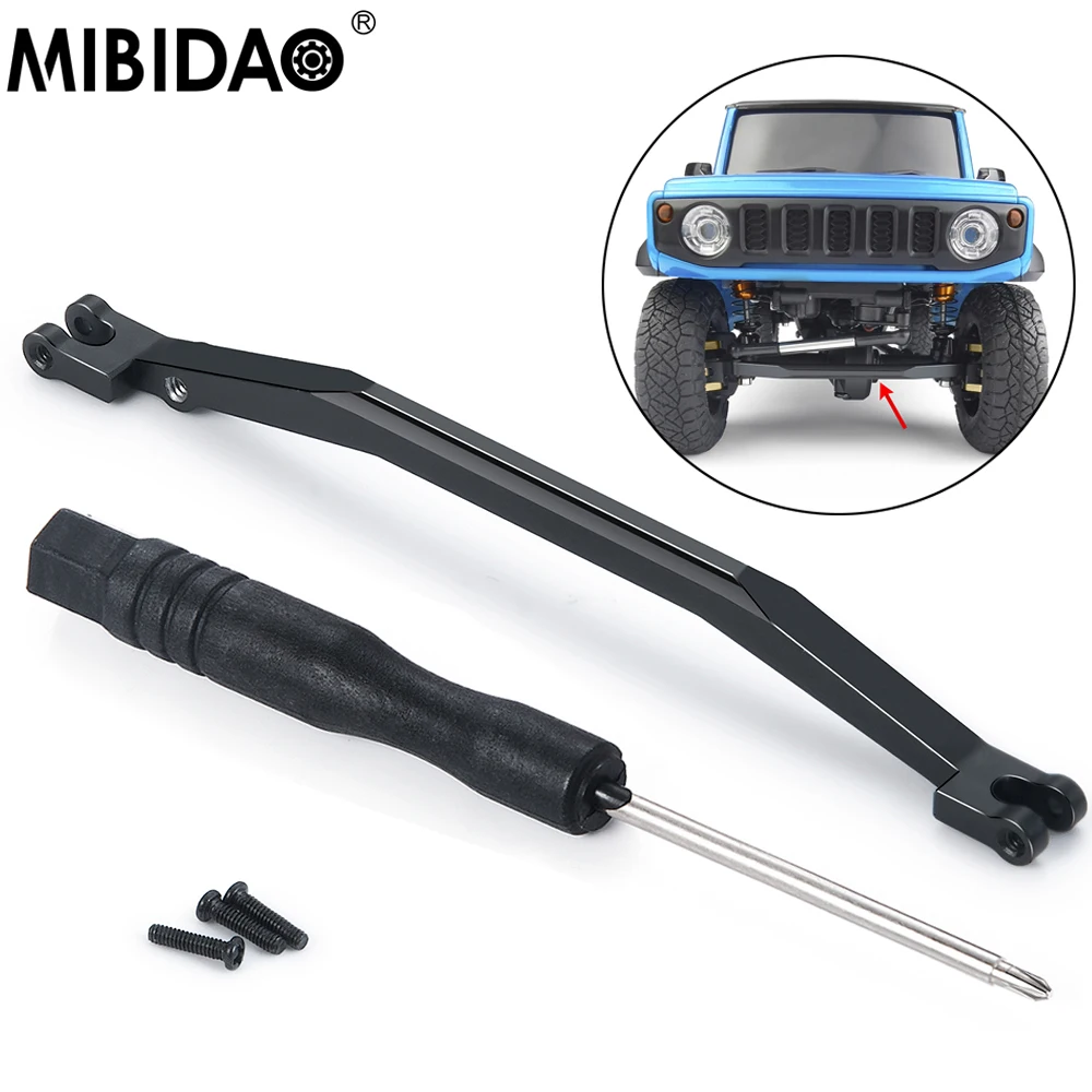 MIBIDAO 금속 스티어링 링크 로드 링키지 풀 로드, 나사 포함, Kyosho Mini-Z 4X4 1/18 Jimny 1/24 Jeep Wrangler Hilux RC 자동차