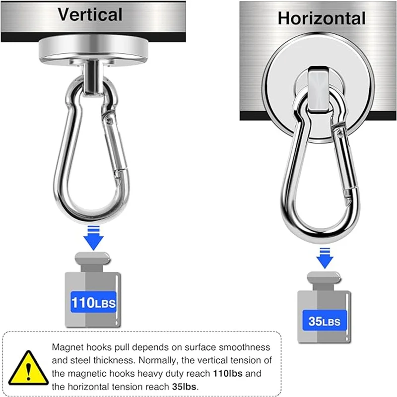 D32mm Magnetic Hooks Neodymium Magnets Carabiner Hook Swivel for Hanging Cruise Grill magnetic hooks neodymium magnets