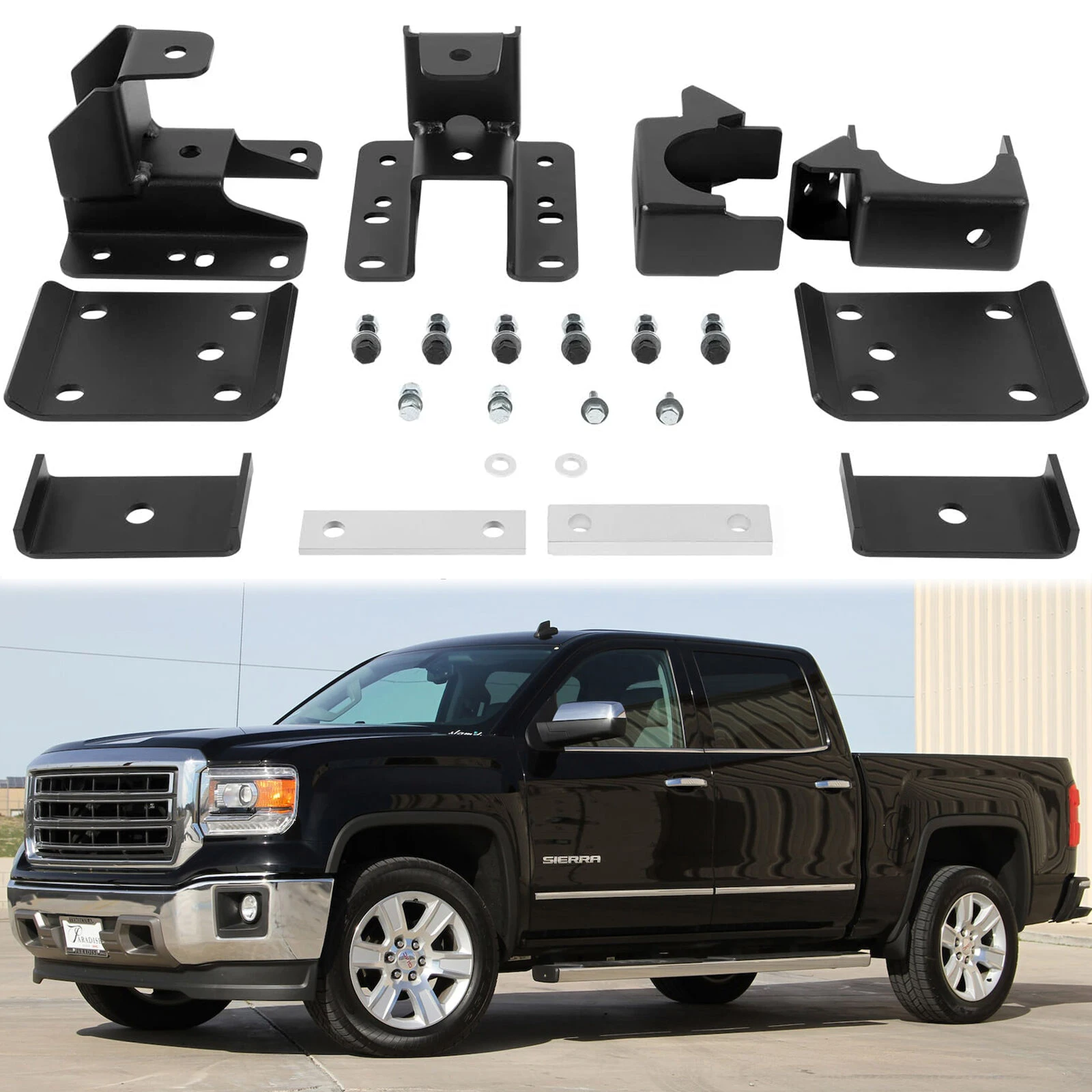 Tm 301360 Kit Di Vibrazione Posteriore 5 "-6" Kit Di Abbassamento Dell'Asse Posteriore Adatto Per Chevy Silverado 1500 E Per Gmc Sierra 2007-2020