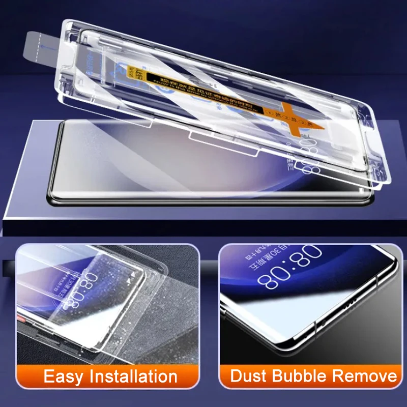 Dust-Free Easy Installation Screen Protector - TriFold Protective Tempered Glass Film Cover