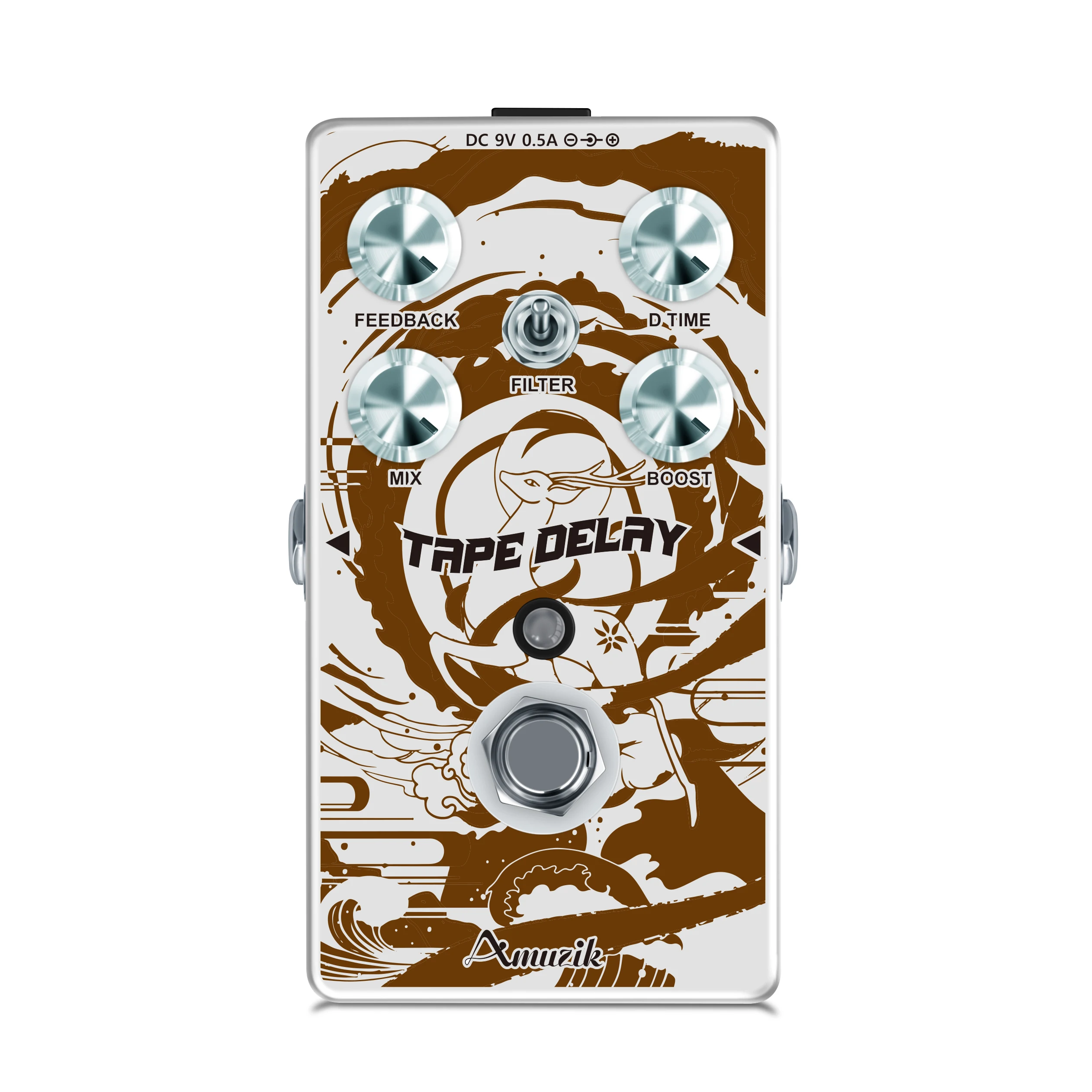Rowin Amuzik VSN Tape Delay Vibrock Noise Killer Guitar Effect Pedal