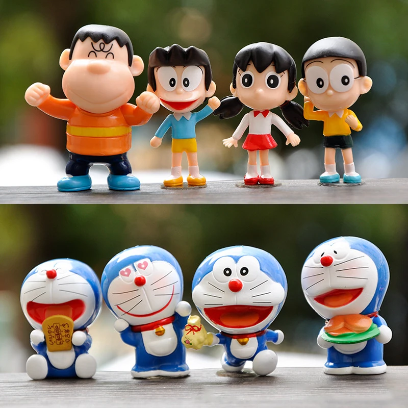 

8Pcs/Set 5-7cm Doraemon Nobita Nobi Honekawa Suneo Minamoto Shizuka Goda Takeshi Q Version PVC Action Figures Model Dolls Toys