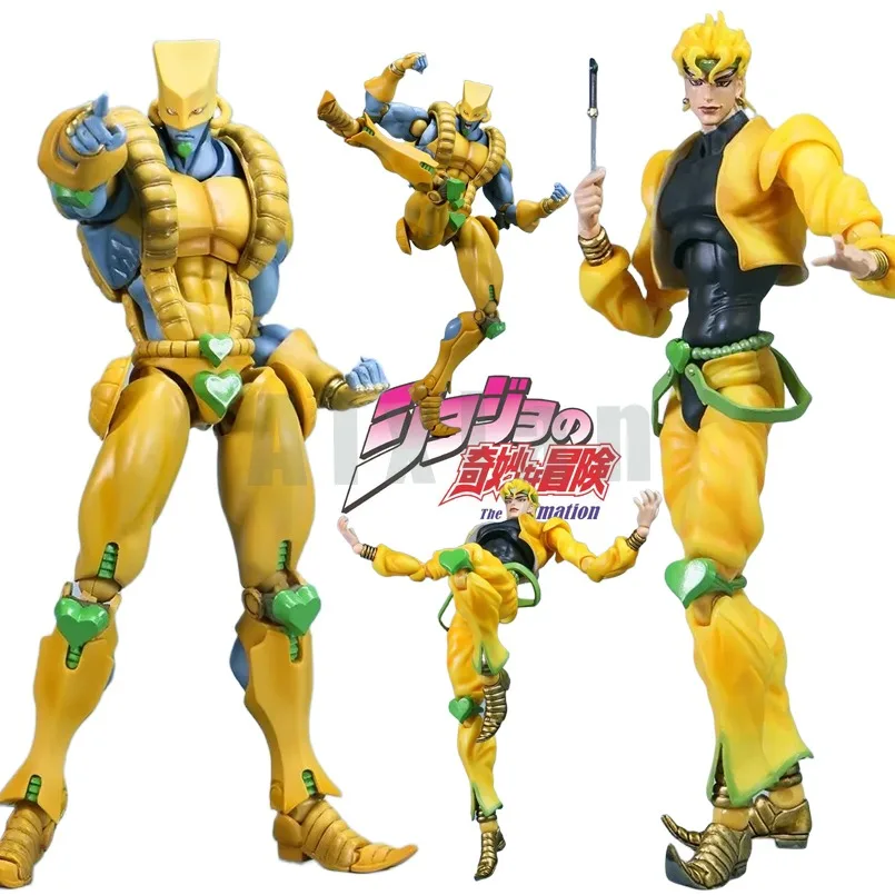 

25cm JoJo's Bizarre Adventure Anime Figure Kujo Jotaro Dio Brando Standing PVC Action Figure Collectible Model Toys Kid Gif
