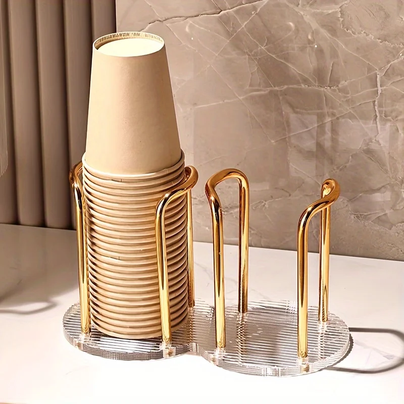 Cup Storage Holder Hot Selling Light Luxury Paper Cup Holder Disposable Cup Holder Acrylic Storage Rack Household Coffee