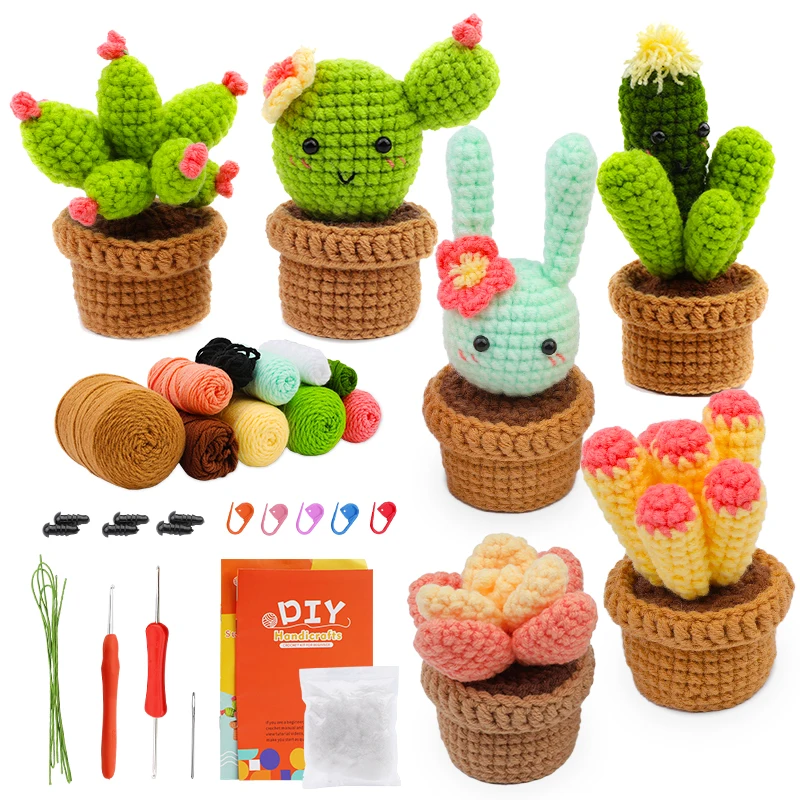 Crochet Kit For Beginner With Keychai, crochet kit, knitted keychain