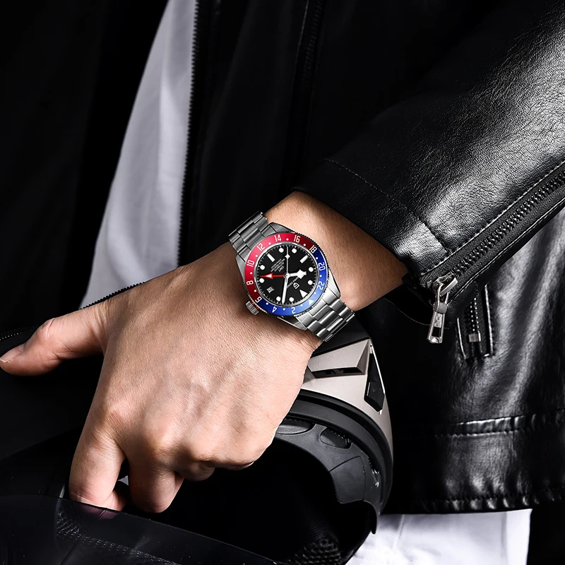 PAGANI DESIGN GMT Mechanical Automatic Watch For Men Sapphire Mens Watches Fashion Top Brand Luxury Accessories Stainless Steel