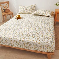 Floral Style Fitted Sheet Breathable Bedsheet постельное белье Soft Mattress Protector Home Bed Linen (Pillowcase Need Order) 2