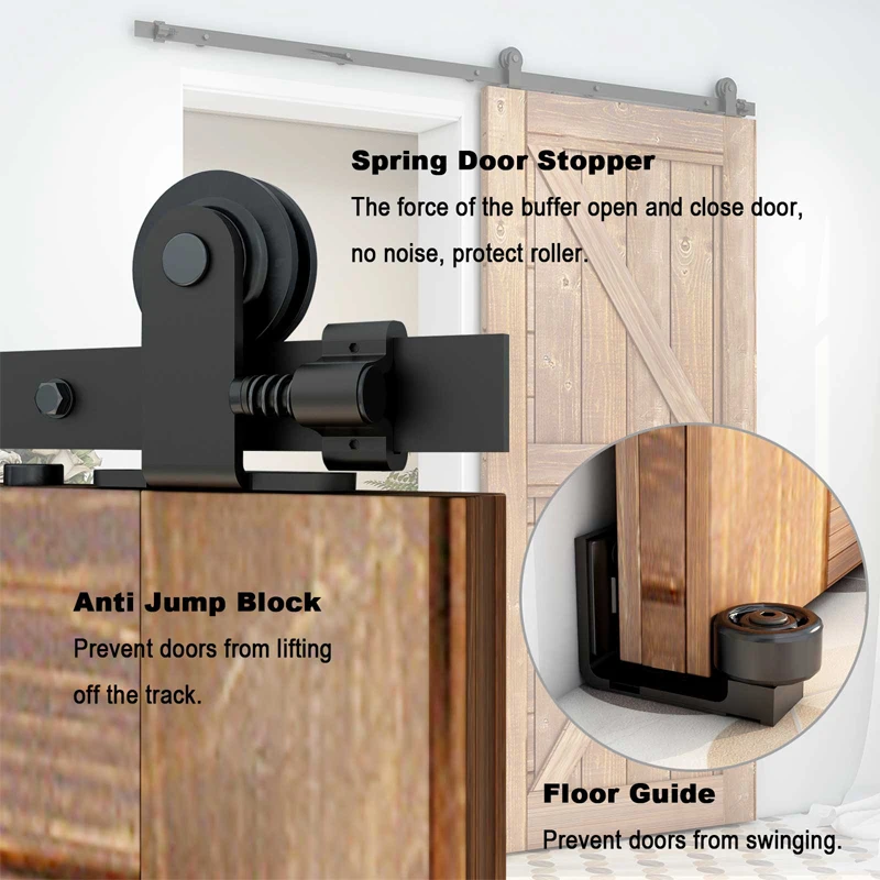 Ccjh Deslizante Barn Porta Hardware Kit Trilhos de Piso Ajustáveis 56 Pés