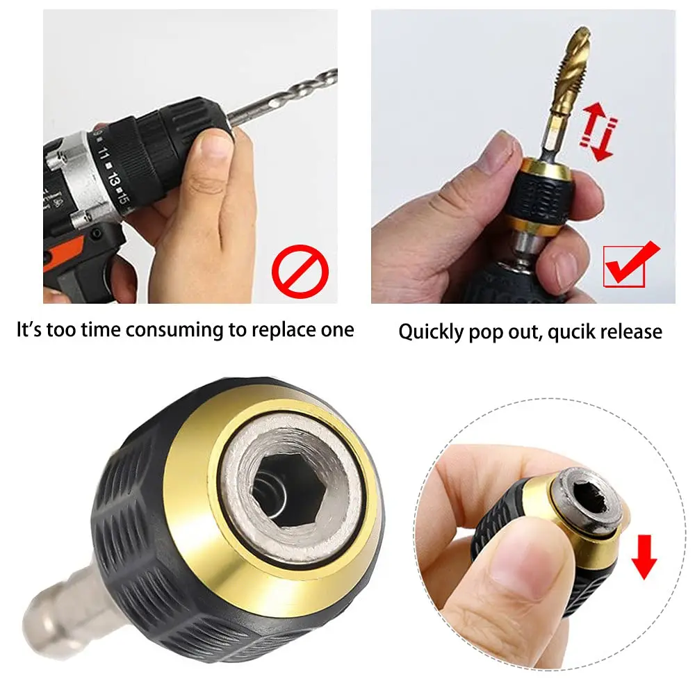 Large Head Pop-up Quick Release Self-locking Hexagonal Handle Extension Rod Electric Drill Driver Conversion Screwdriver Tool