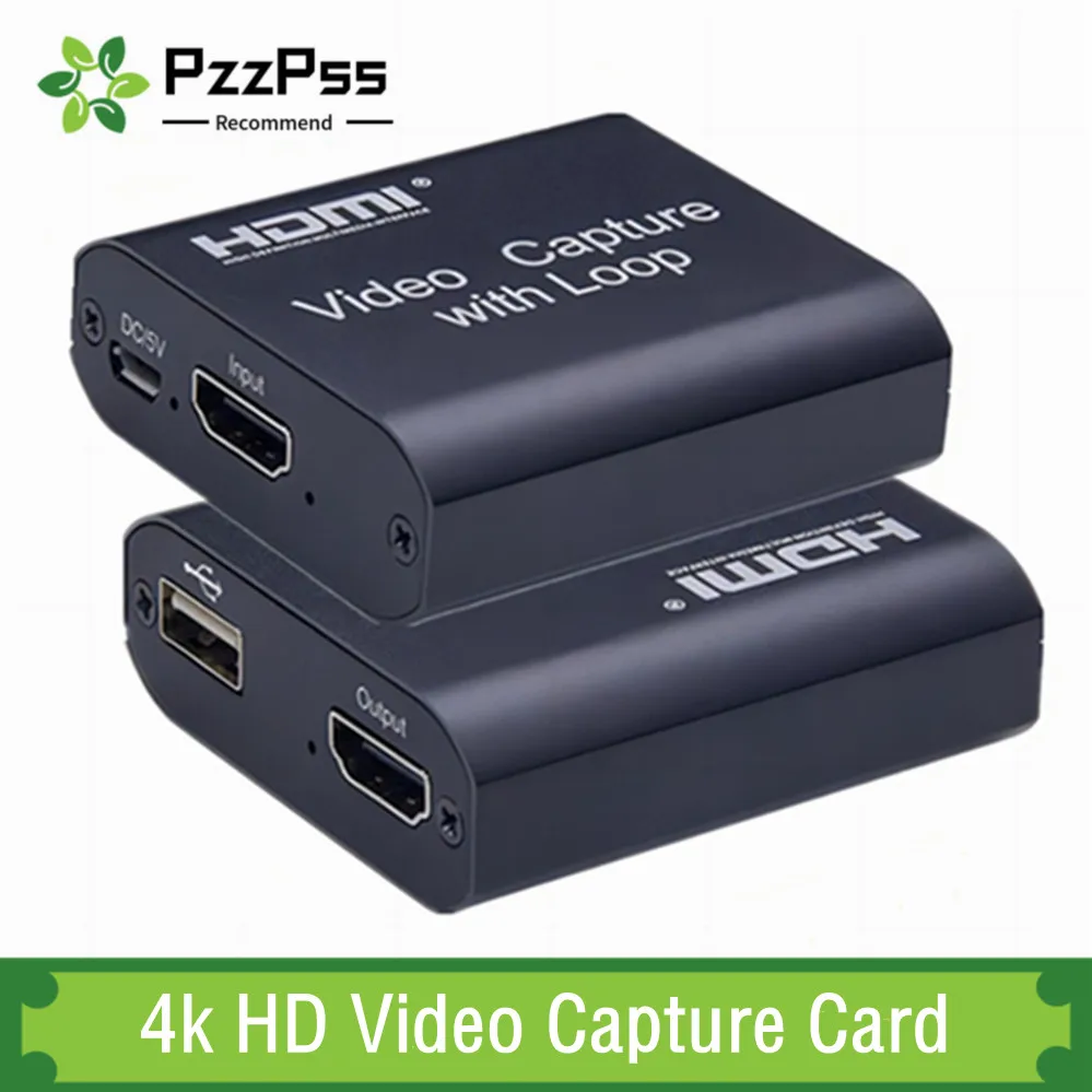 

PzzPss 1080P 4K HDMI-compatble to USB 2.0 Video Capture Card Board For Game Record Live Streaming Broadcast TV Local Loop