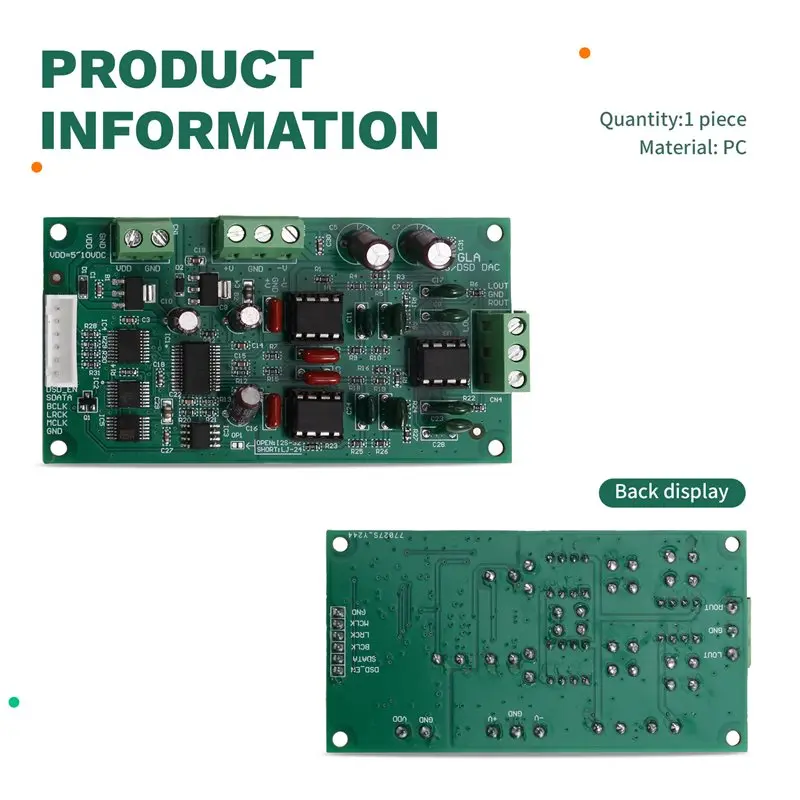고음질 오디오 출력을 위한 DAC 디코딩 보드 PCM1795 I2S/DSD용 CJSD-HIFI 소프트 컨트롤