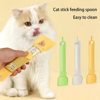 Cucchiaio dosatore essenziale per alimenti per gatti, con manico lungo, per snack e crocchette, ideale per le uscite - Accessori per animali domestici