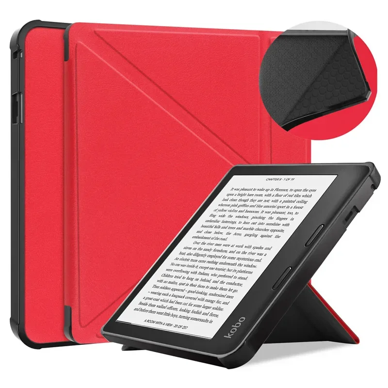 Kobo Libra 2 本体 カバー付き Multi-folding Stand Cover For Cpque Kobo Libra Colour Smart Case