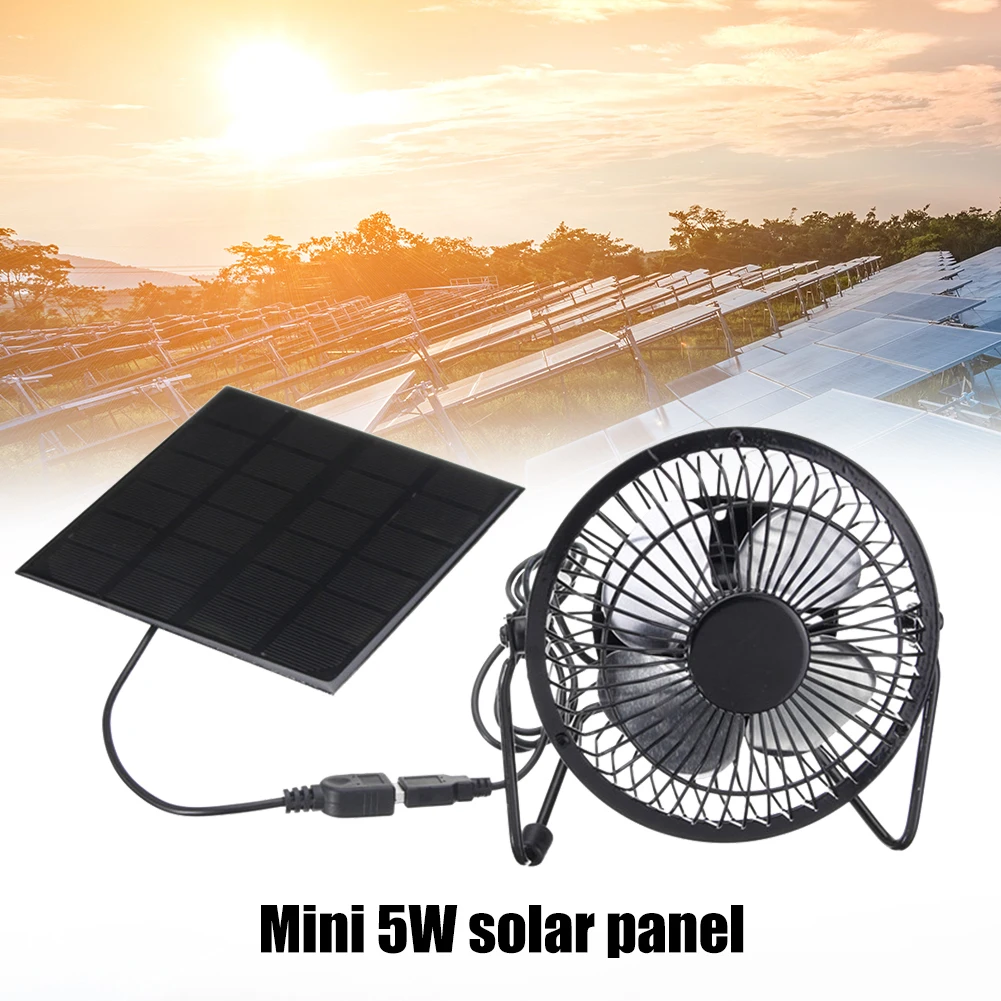 5W USB Solar Exhaust Fan Air Extractor Mini Ventilator Solar Panel Powered Fan 4
