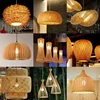 Bamboo Chandelier Pendant Lamp Hanging Wood Ceiling Light Decor LED Chinese Hand Kitted Handmade Lighting for Home Living Room 1