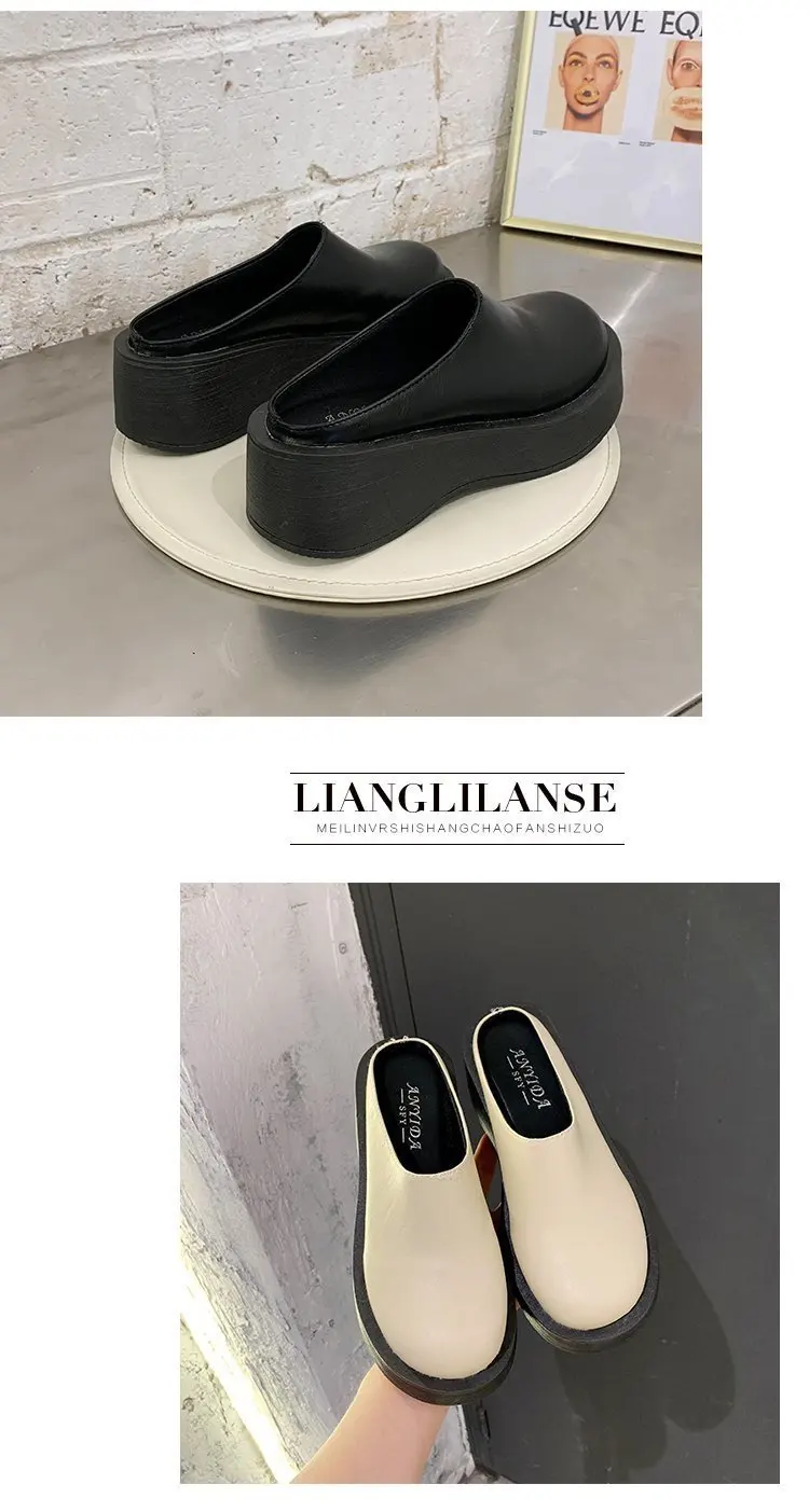 Mocassins Femme à Plateforme - Cuir Véritable, Talon 5 Cm, Semelle Antidérapante - Confort Parfait Pour Tous Les Jours - 11