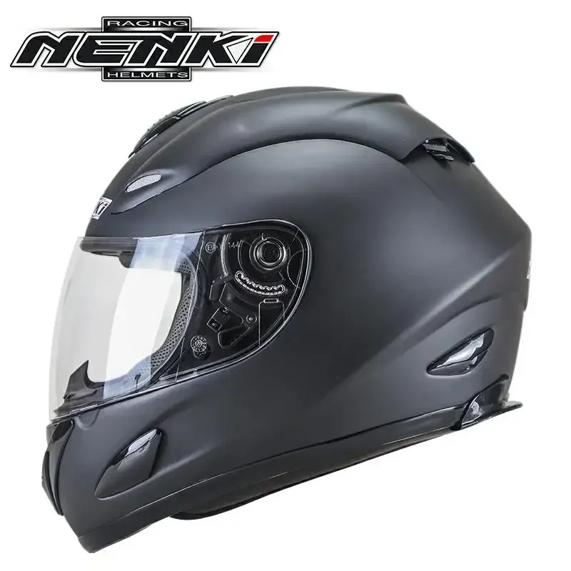 

NENKI Motorcycle Helmet Black Moto Full Face Retro Scooter Helmets Motorbike Riding Helmet Men Motocross Helmet Casco Moto