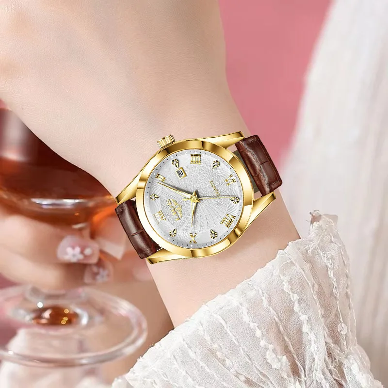 LIGE Women Watch Fashion Leather Military Sport Waterproof Watches For Women Top Brand Luxury Women's Bracelet Watch Reloj Mujer 5