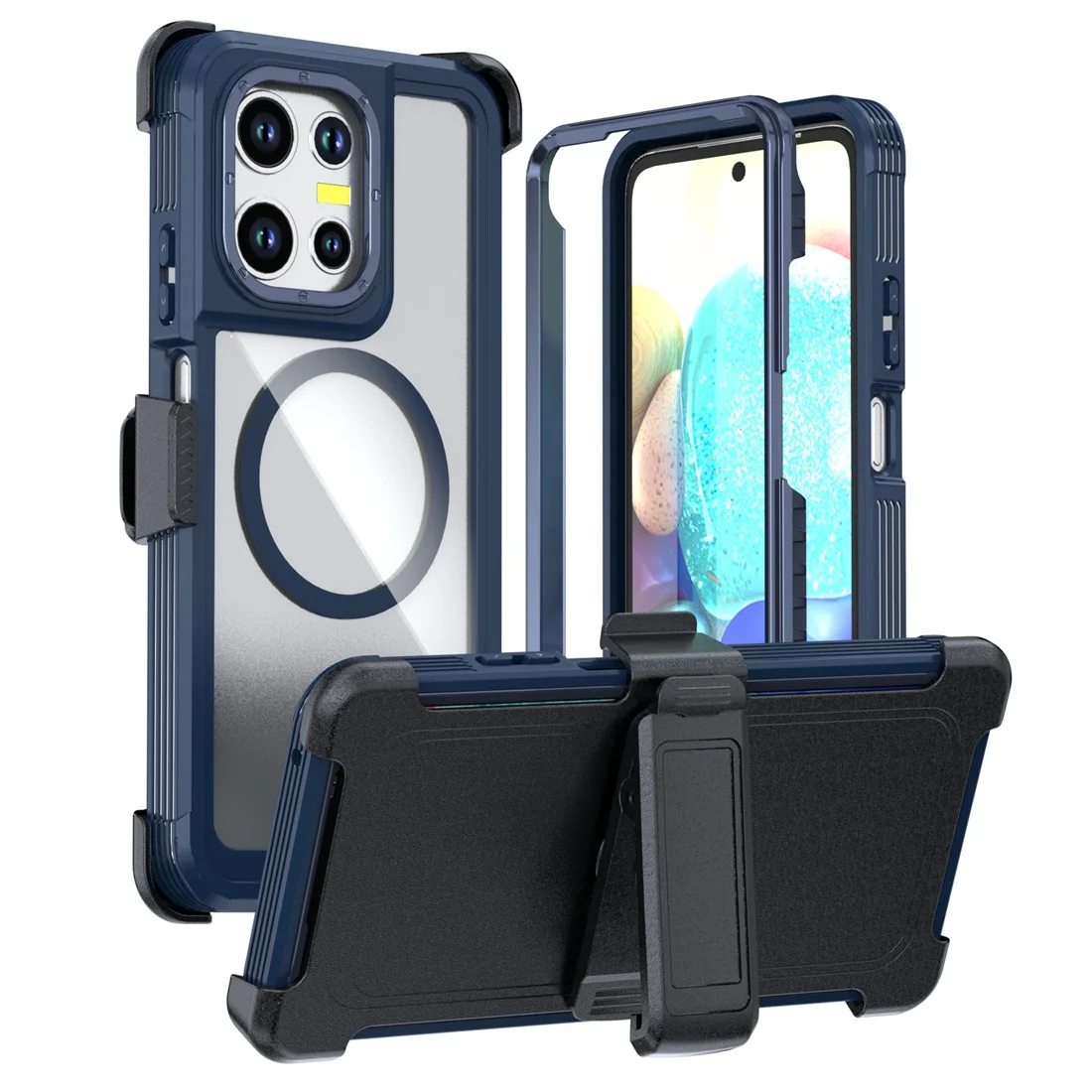 Belt Clip Phone Case with MagSafe-Compatible Clear Protection and Stand