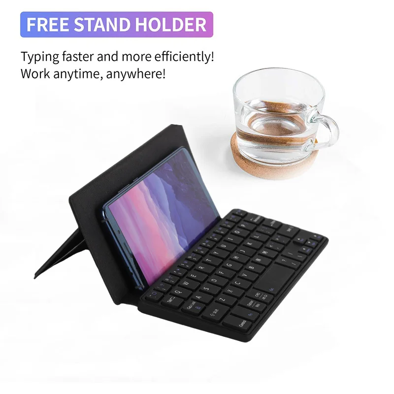 Foldable Bluetooth Phone Keyboard Portable Wireless Keyboard Stand Holder Rechargeable Ultra Slim Smartphone bluetooth keyboard