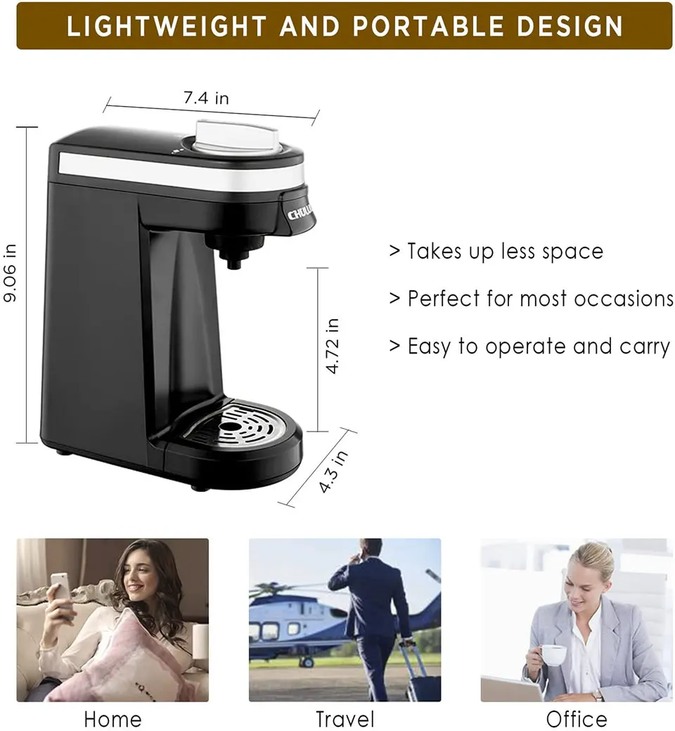  PAPA LONG Portable Single Serve Car Coffee Maker Brewer for  Kcups Pod: Home & Kitchen