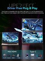 UStation Δ / Delta Plus Stacked Monitor Touchscreen Laptop Dual Screen Folding 18.5" W/ USB C Mini HDMI For PC Mac Phone Display - Image 4