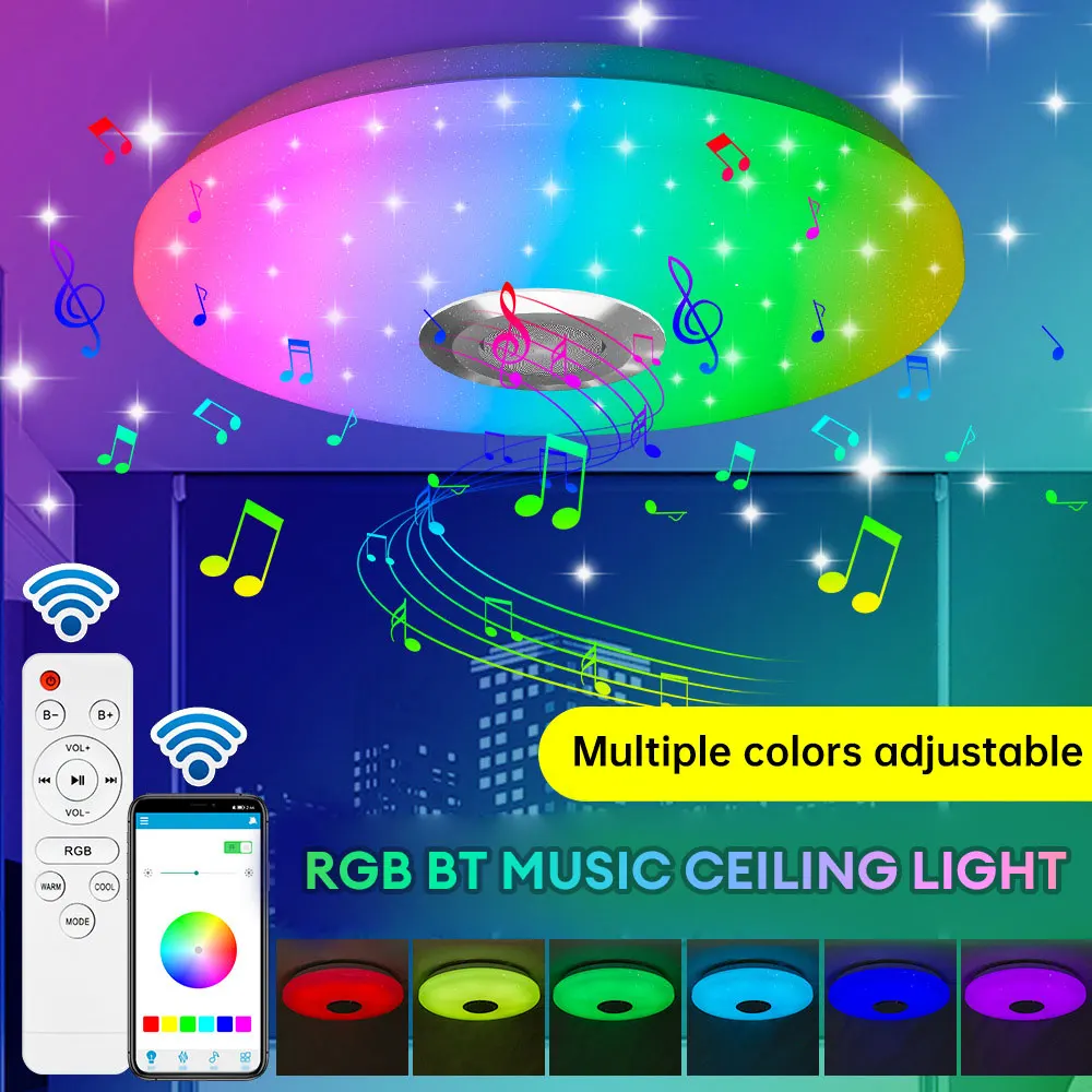 

RGB LED Ceiling Lamp 42W/60W Smart Dimming Modern Ceiling Lighting APP/Bluetooth Music Light with Remote Control AC170-265V