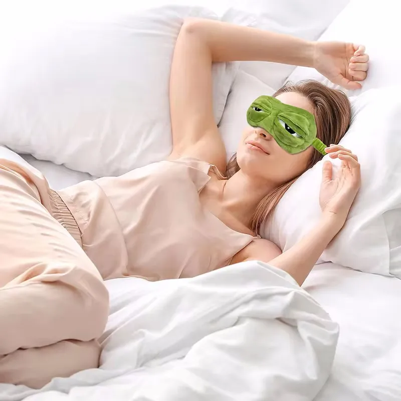 Description Picture 4 of item1pcs Cute Frog Sleep Eye Mask, Eye Protector, Lunch Break Shading Sleep Eye Mask, Soft & Comfortable Eye Mask