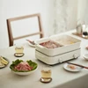 220V Electric Hotpot Household 4L Split Double-flavoured Pot 1600W Multifunctional Split-control Speed Heating Non-stick Pan 4