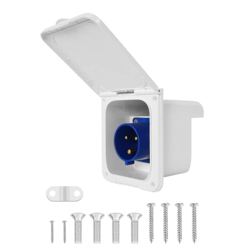 External Flush Hook Up Power Outlet 16A Motorhome Trailer Flush Inlet Socket