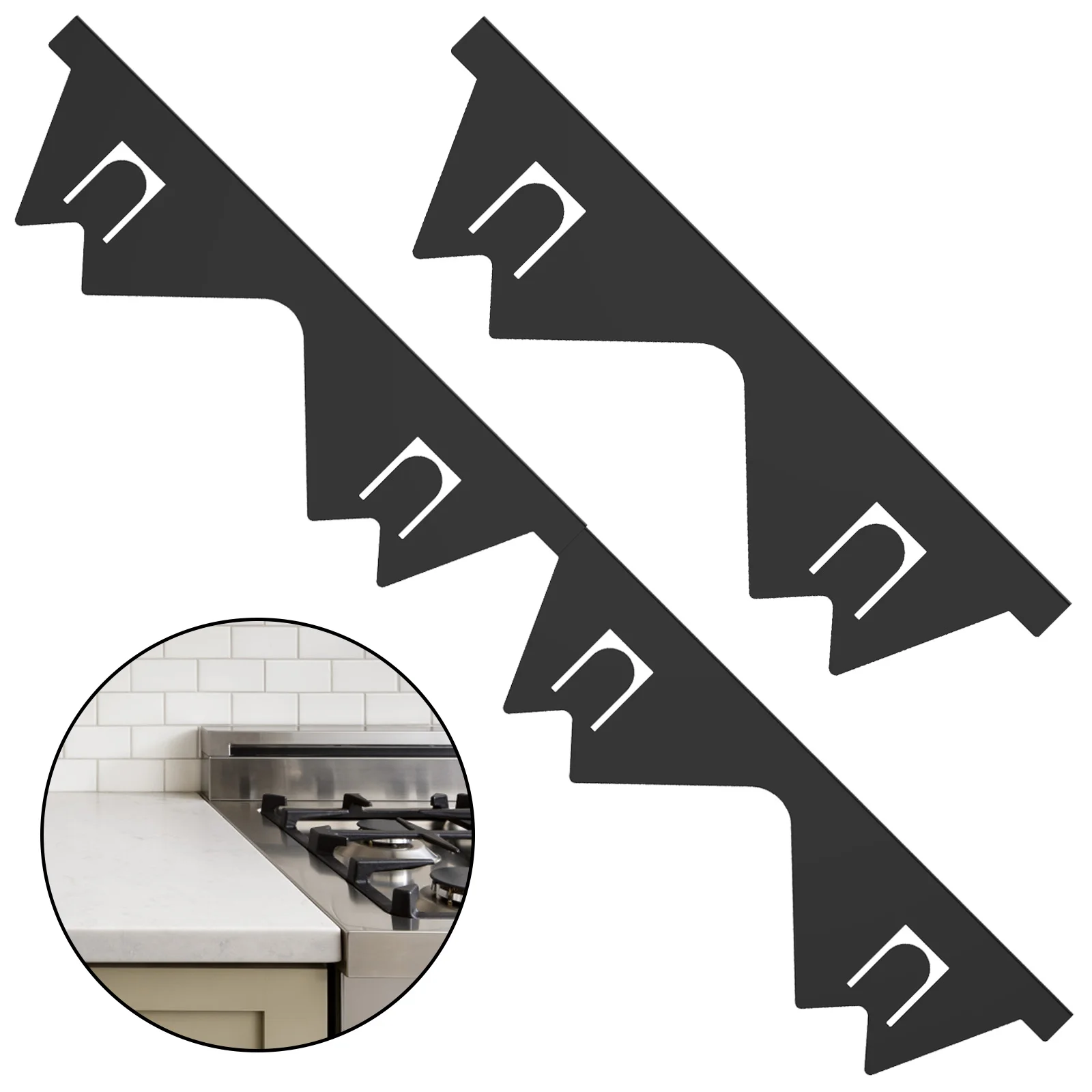2Pcs Stove Gap Covers Stainless Steel Stove Gap Fillers Retractable Counter Cover Heat Resistant Side