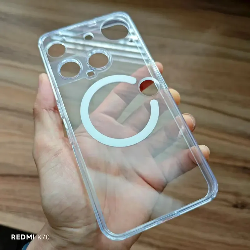 Sleek Magnetic Transparent Hard Case with Soft Protective Bumper