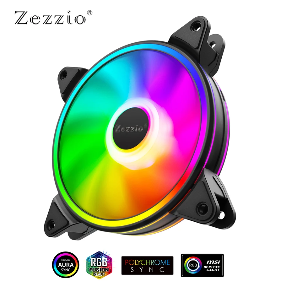 

Zezzio ZF-120 Case Fans 120mm 5V Addressable ARGB Case Cooling Fan for PC Cases CPU Coolers GPU Radiators System