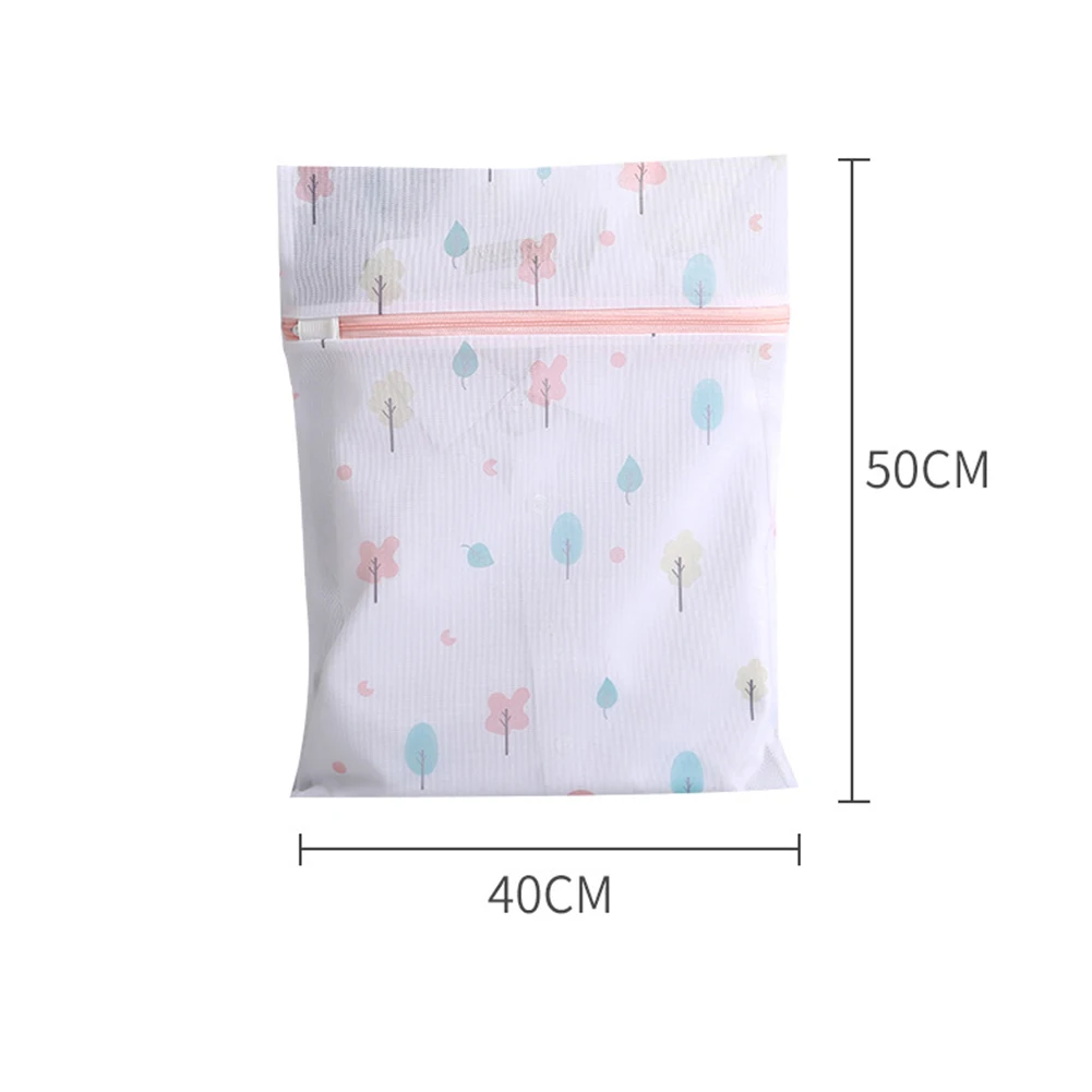 4PCS Cute Delicates Zippered Mesh Laundry Bag Polyester Washing Net Bag For Underwear Sock Washing Machine Pouch Clothes Bags