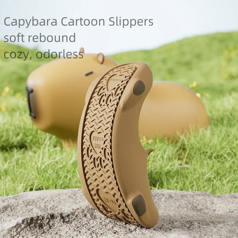 Women Cute Cartoon Capybara Slippers Men Popular Summer EVA Sandals Couple Unisex Non-slip Home Indoor Outdoor House Shoes 2