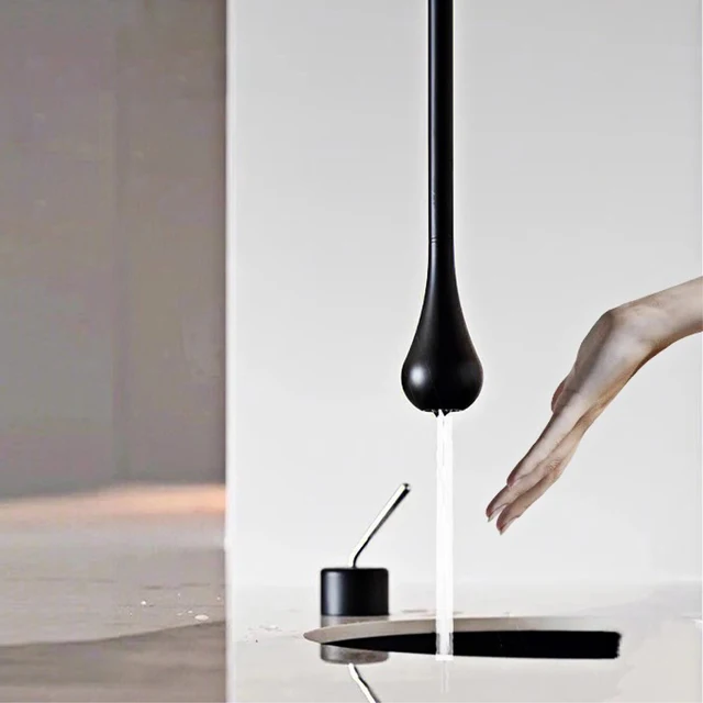 Luxury Matte สีดําทองเหลืองเพดานสไตล์ก๊อกน้ํา,โมเดิร์นติดผนัง Handle Dual ใช้ห้องน้ําอ่างล้างจานอ่างอาบน้ํา FIXTURE 4