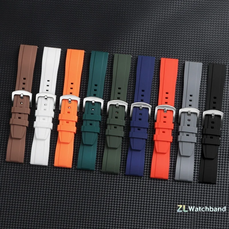 Waterproof Silicone Sport Watch Band - 20mm/22mm Rubber Strap