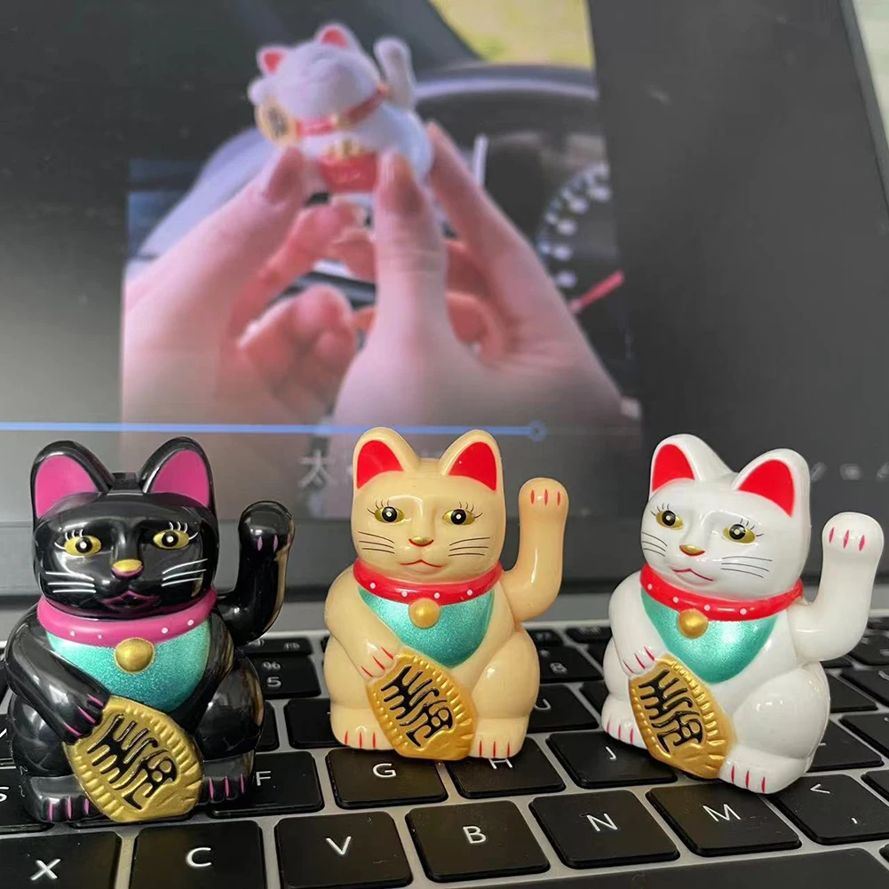 

Solar Powered Automatic Waving Cat Beckoning Fortune Cat Lucky Cat For Office Decor Car Ornament Birthday Gift Home Decoration