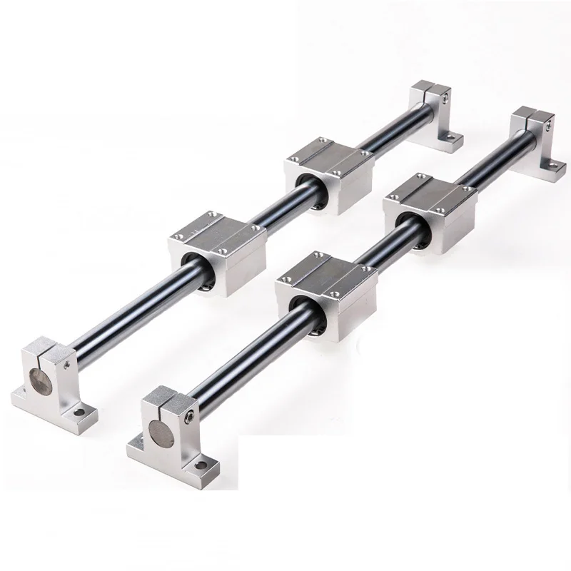 Round Linear Rail 12mm Linear Shaft 400mm + Linear Bearing Housing SCS12UU + Linear Rail Clamp