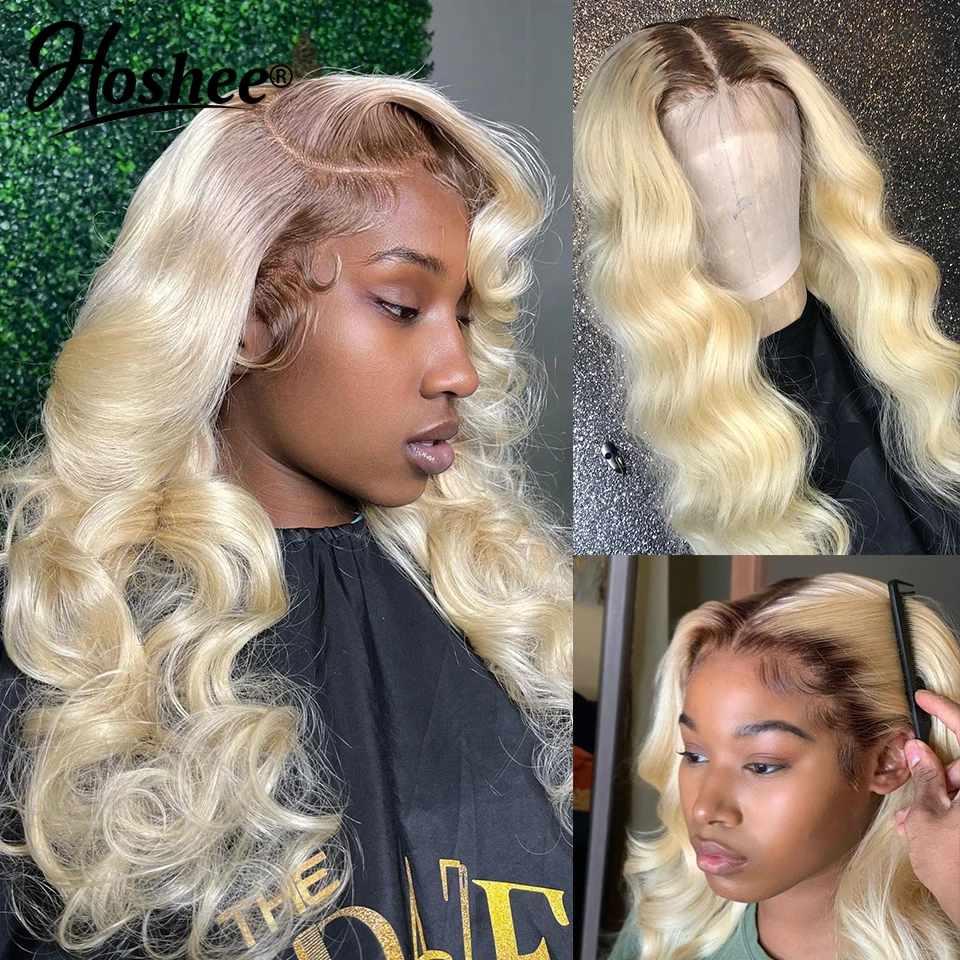 

Body Wave Ombre Blonde Lace Front Wig Human Hair 613 Honey Blonde Wigs For Women Glueless Wear Go Lace Wigs Pre-Plucked