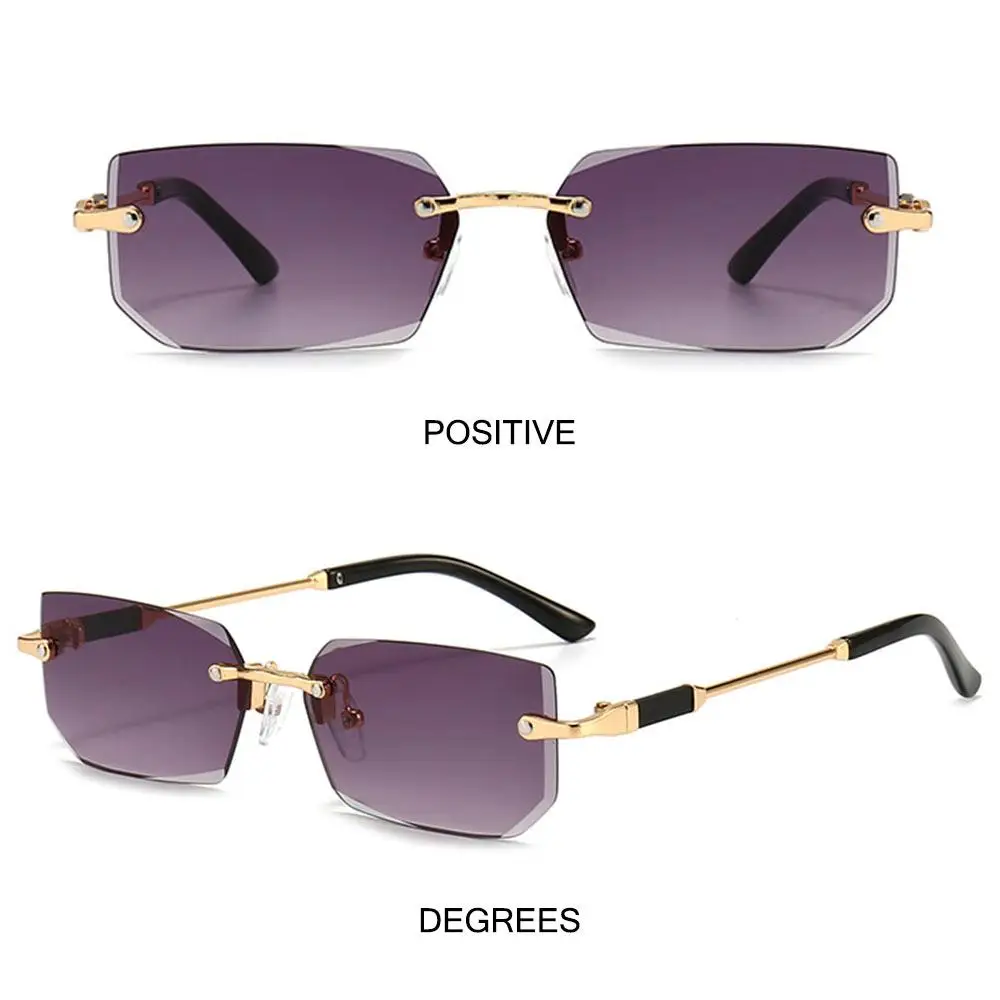 Retro UV400 Rimless Rectangle Sunglasses for Men and Women