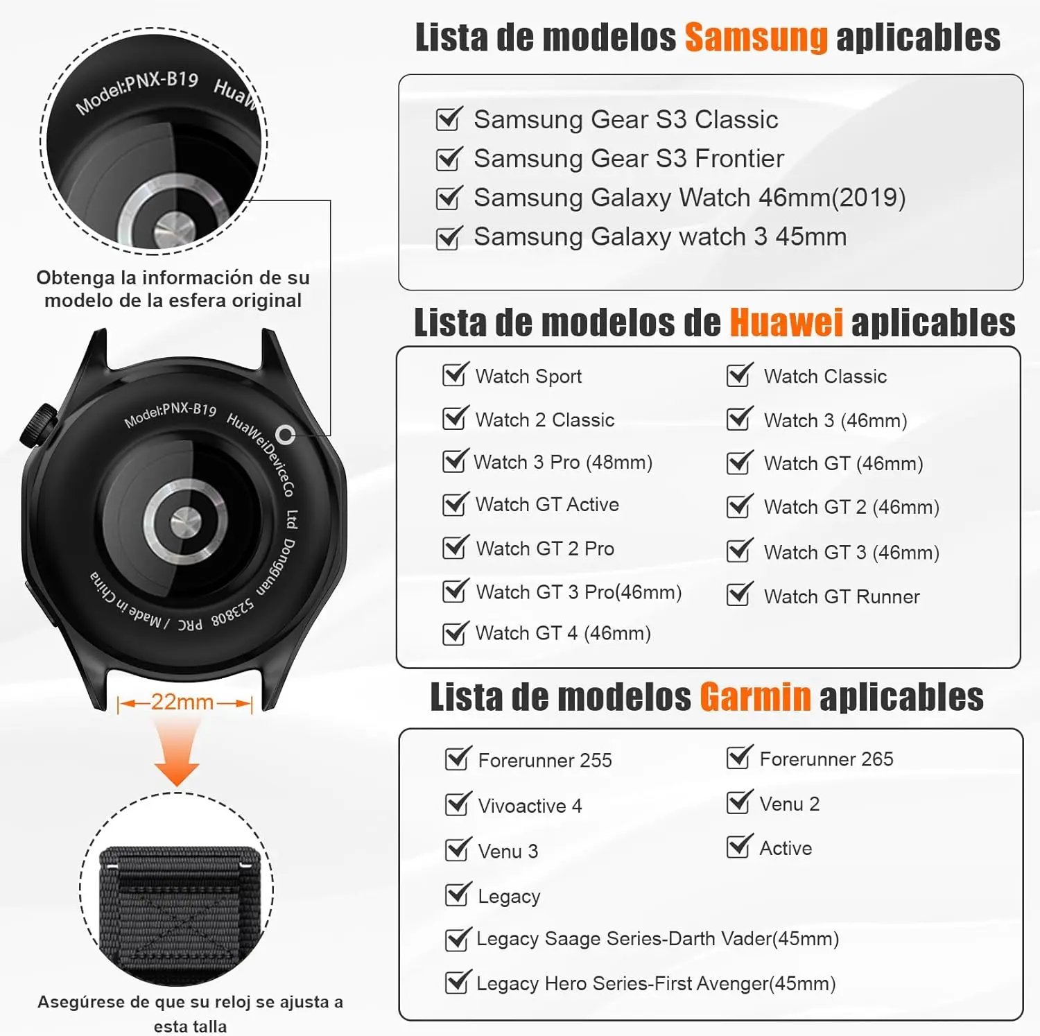 Versatile Nylon Smartwatch Band - 22mm Width